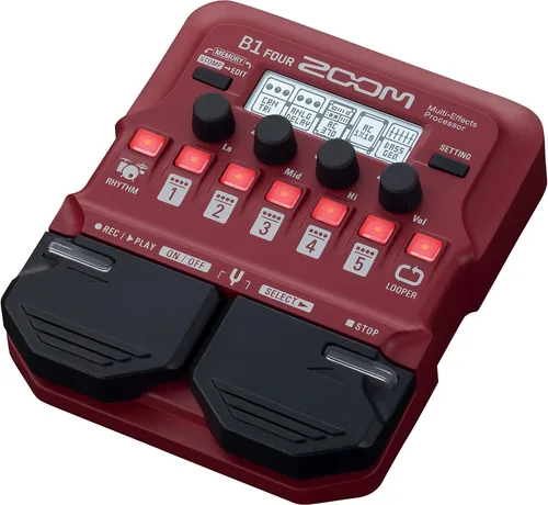 Vista 7 de Zoom B1 Four - Pedal procesador de multiefectos para bajo, con más de 60 efectos incorporados, modelado de amplificador, looper, sección rítmica