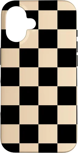 Vista 32 de Funda neutra clásica minimalista con patrón beige a cuadros para iPhone 17