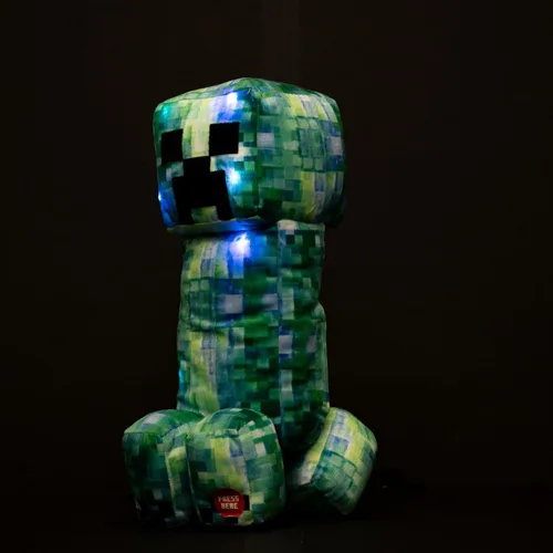 Vista 4 de Jay Franco Minecraft Charged Up Creeper Pillow Buddy - Peluche iluminado - Almohada de personaje de microfibra de poliéster súper suave con luces