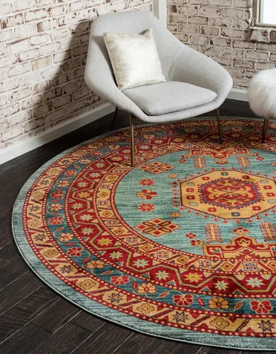 Vista 16 de Unique Loom Sahand Collection - Alfombra de área (2' 2" x 3' 1", rectangular, azul claro/marrón claro)