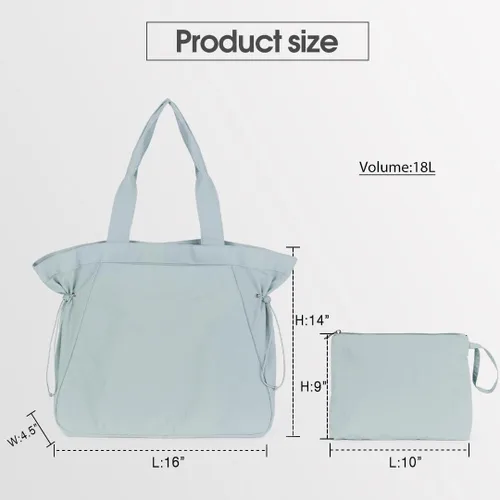 Vista 6 de ASLABCREW Bolsa de mano para mujer, 18L con cincha lateral con correa ajustablebolsa de mano extra, bolsa de hombro ligera