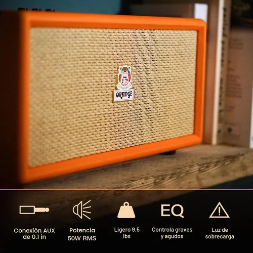 Vista 2 de Orange Box L - Altavoz Bluetooth portátil que ofrece sonido de audio de estudio, rango de 15M, potencia RMS de 50 W, batería de larga duración