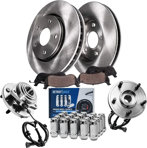 Vista 98 de Detroit Axle - Rotores de freno para Nissan NV2500 NV3500 NV1500 NV1500 2012-2021, repuesto de rotores de freno de disco: rotor delantero de 14.17