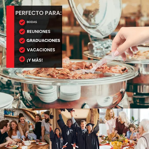 Vista 5 de 12 utensilios de plástico transparente para catering, bodas, vacaciones