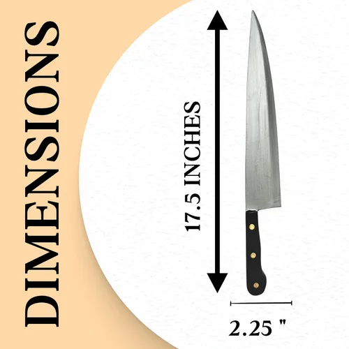 Vista 6 de 4E's Novelty Cuchillo de cocina falso de 17.5 pulgadas, de espuma de polietileno, de gran tamaño, de aspecto realista, de Halloween, cuchillo