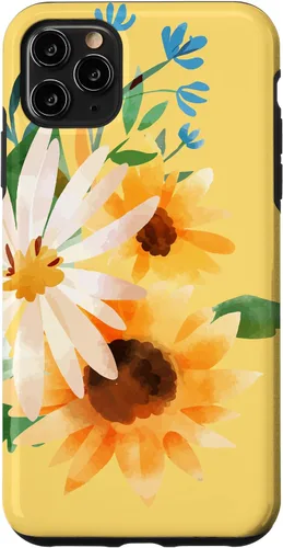 Vista 13 de iPhone 16 Yellow Sunflower Vintage Flower Petals Case