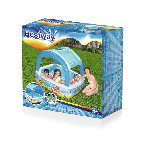 Vista 3 de Bestway Piscina Hinchable Infantil Techo Desmontable 140x140x114 cm +2 Años Jardin 52192
