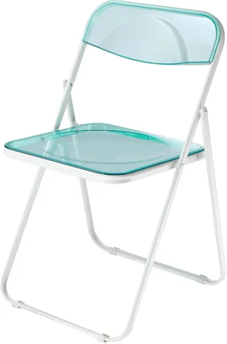 Vista 10 de Urban Lifestyle Silla plegable moderna de acrílico transparente con marco cromado, negro