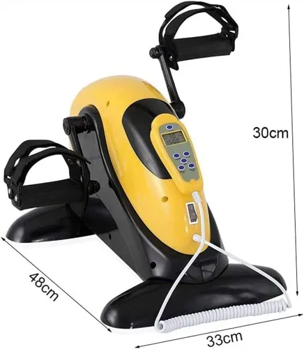 Vista 8 de Mini bicicleta estática, ejercitadora de pedal para bicicleta debajo del escritorio, máquina portátil para ejercicio de brazos y piernas
