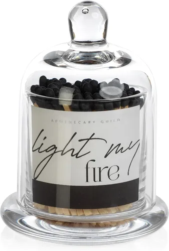 Vista 8 de Zodax Apothecary Guild Light My Fire Matches con cúpula de cristal, 3 pulgadas/150 unidades, palo negro con punta verde