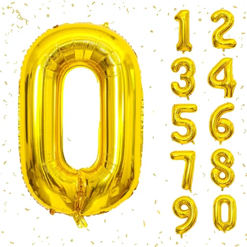 Vista 28 de Globo azul con el número 0, 40 pulgadas, Mylar premium, reutilizable, para decoración de fiesta de cumpleaños