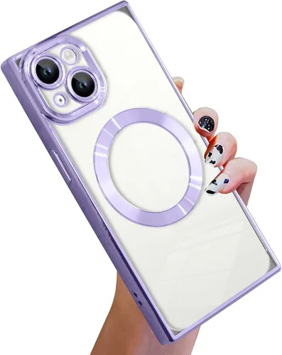 Vista 60 de KANGHAR Funda diseñada para iPhone 12 Pro Magnética Transparente con Protector de Lente de Cámara [Compatible con MagSafe] Diseño de Placado