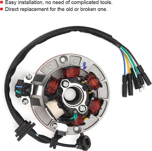 Vista 6 de Reemplazo de estator Magneto, placa de estator Magneto de repuesto de 5 bobinas, estator de encendido magnético, accesorio de motocicleta apto