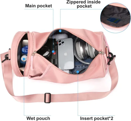 Vista 6 de Bolsa de gimnasio, A3-rosa (pequeño), S