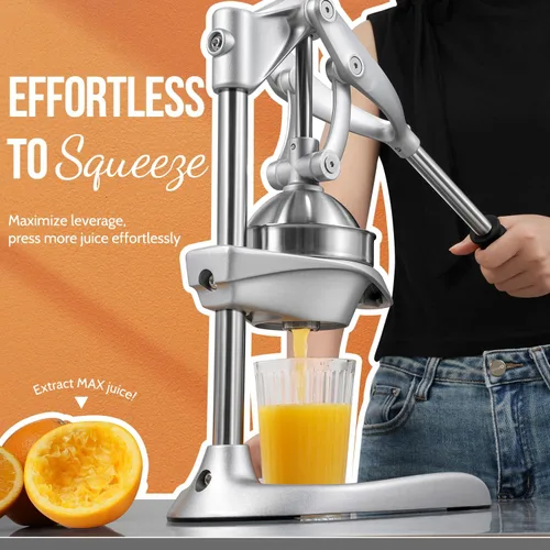 Vista 2 de Sopito Exprimidor manual, exprimidor de naranja sin esfuerzo, exprimidor de mano de acero inoxidable de seguridad profesional para cítricos, limón