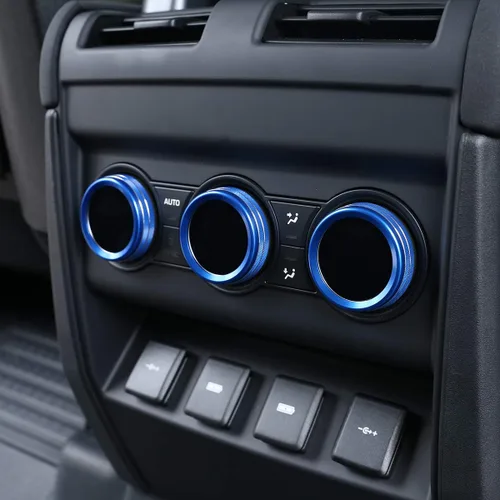 Vista 4 de Anillos de ajuste de aire acondicionado trasero para Land Rover Defender 110 2020 accesorios de coche (azul)