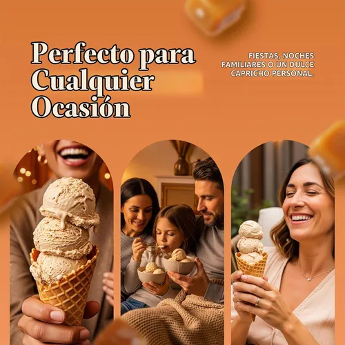 Vista 6 de Triple Scoop Mezcla de helado de caramelo salado, gourmet, lista en 5