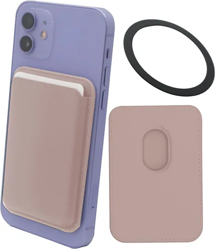 Vista 10 de Cartera magnética para tarjetas con anillo para MagSafe iPhone 14/13/12 Mini Plus y Pro Max, funda de cuero resistente y segura para teléfono
