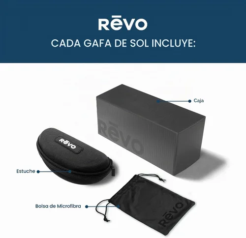 Vista 8 de Revo Gafas de sol tipo arnés para hombre, montura deportiva rectangular Marco transparente con lente de nailon Spectra