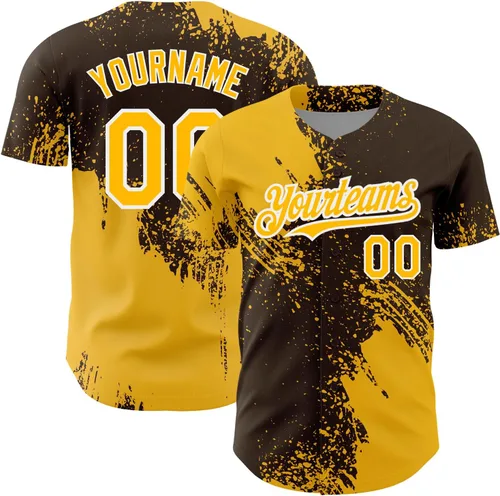 Vista 12 de Camiseta de béisbol personalizada con patrón de cepillo de béisbol, camisas de béisbol personalizadas, uniforme deportivo, número de nombre cosido