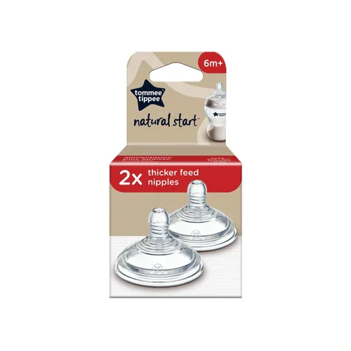 Vista 6 de Tommee Tippee Natural Start - Tetinas para biberón, alimentación más gruesa, 19.7 ft+, paquete de 4 pezones de biberón de silicona suave para un