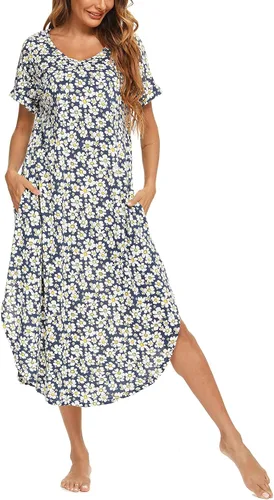 Vista 2 de AVIIER - Camisones de algodón para mujer, ropa de dormir suave con bolsillos, tallas S a XXL