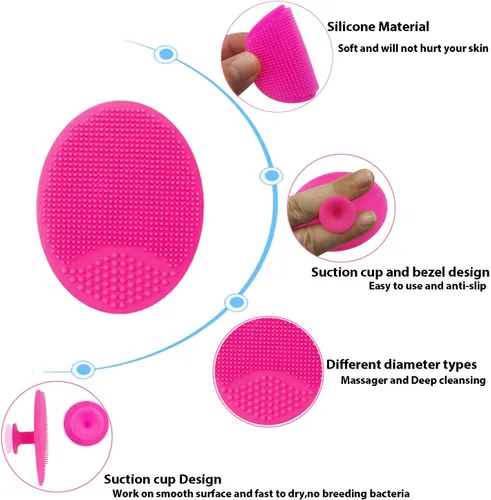 Vista 3 de Limpiador facial, cepillo de limpieza facial de silicona suave, esponja de masaje, eliminación de puntos negros, exfoliante para pieles sensibles