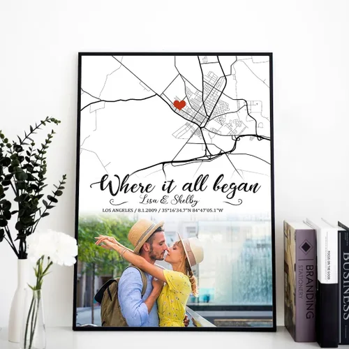 Vista 20 de VIRAGIL Mapa personalizado de dónde nos encontramos, Donde comenzó todo, Regalos de impresión de mapa de compromiso, Mapa de ciudad personalizado