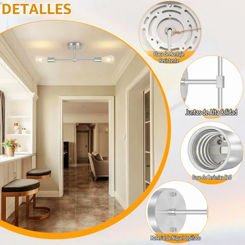 Vista 4 de FadimiKoo 2 lámparas de níquel cepillado para tocador de baño, iluminación plateada para baño sobre espejo, moderna iluminación de pared