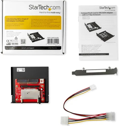 Vista 4 de StarTech.com Lector de Tarjetas Adaptador de Bahía de Unidad de 3.5 Pulgadas IDE a CF SSD Individual, TAA (35BAYCF2IDE) Adaptador SSD CF interno