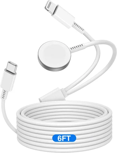 Vista 12 de Cable de carga USB C mejorado para Apple Watch, [certificado Apple MFi], cable de carga magnético para iWatch de 6 pies, cable de carga tipo C 2