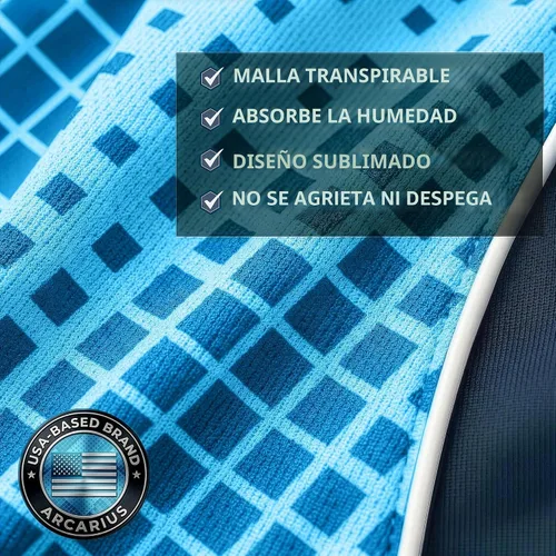 Vista 7 de Arcarius Camiseta Pro de Fútbol para Hombre – Uniforme de Partido o Portero con Absorción de Humedad Azul claro