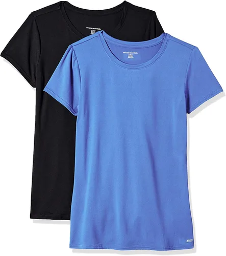Vista 26 de Amazon Essentials Camiseta de manga corta con cuello redondo para mujer, de secado rápido, para entrenamiento, gimnasio, paquete múltiple