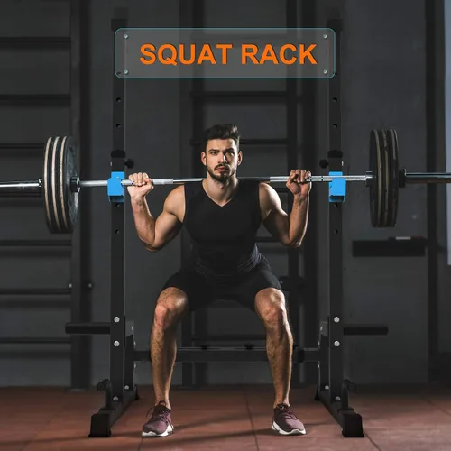 Vista 3 de JX FITNESS Estante para sentadillas, estante de barra, estante de prensa de banco push up multifunción levantamiento de pesas gimnasio/gimnasio