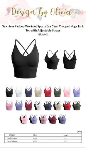 Vista 7 de Design by Olivia Sujetador deportivo para mujer, casual, sin costuras, acolchado, para entrenamiento, camiseta sin mangas, recortada, para yoga