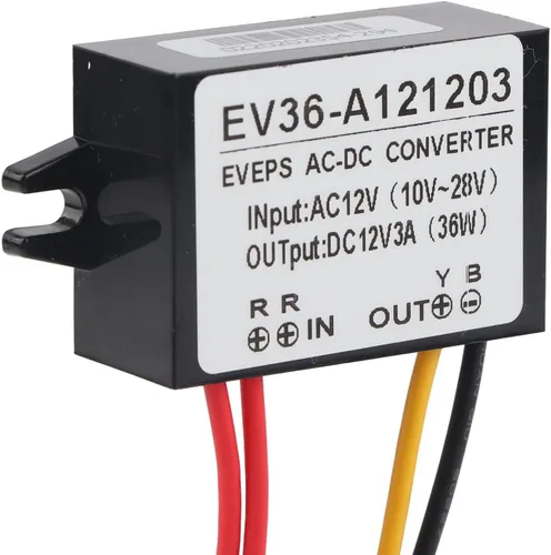 Vista 4 de Watris Veiyi Convertidor de voltaje reductor, CA 10-28V a DC12V ± 0.25V, convertidor Buck impermeable para coche/módulo descendente impermeable (3A)
