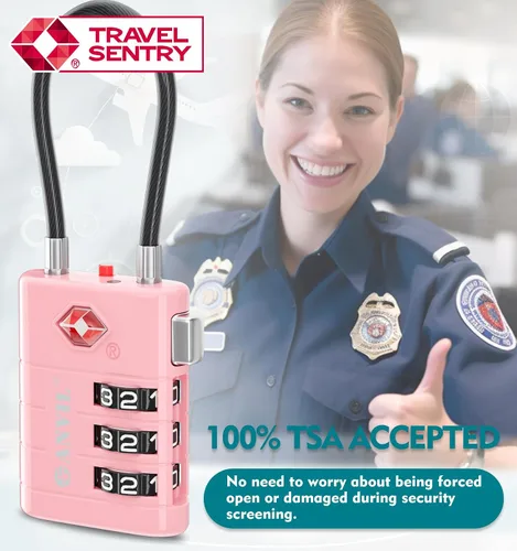 Vista 8 de ANVIL Cerraduras de equipaje aprobadas por la TSA - Cerraduras de viaje combinadas TSA008 de alta seguridad con indicador de inspección para maletas