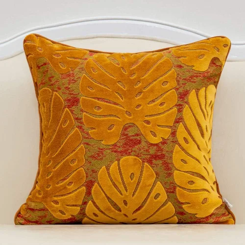 Vista 23 de Funda para almohada o cojín Alerfa de 18 x 18 pulgadas con estampado floral, terciopelo, moderna, apoyo lumbar, decorativa, para sofá, para Beige