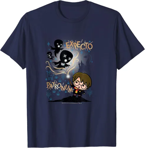 Vista 2 de Harry Potter Camiseta Expecto Patronum Chibi Potter, Azul Patchwork, S