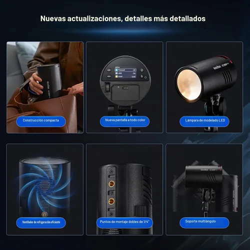 Vista 7 de Godox AD100 PRO II AD100Pro II 100Ws TTL/HSS Flash estroboscópico