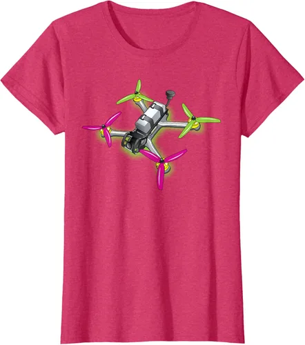 Vista 12 de Freestyle FPV Racing Drone Pilot Acro Quadcopter - Camiseta de sandía, Negro, S