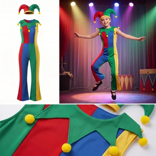 Vista 6 de Halloween Clown Fool Costume, style to 2, Kids 120