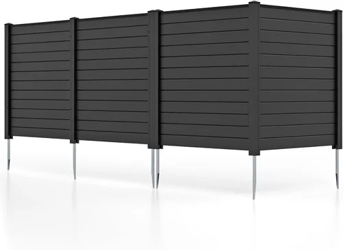 Vista 13 de GIANTEX Valla de aire acondicionado No-Dig, 2 paneles, 48 pulgadas de ancho Negro