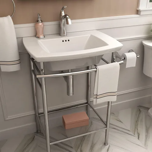 Vista 3 de American Standard 0445001.020 Edgemere - Mesa de baño con orificio central, color blanco