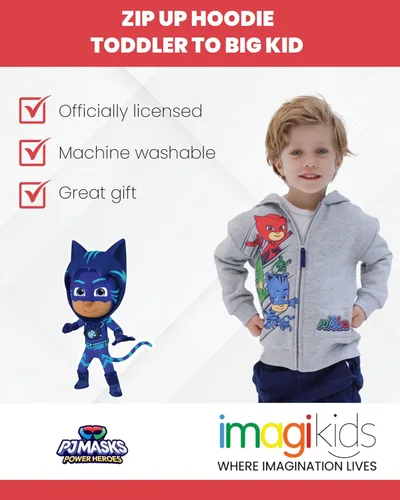 Vista 3 de PJ Masks Catboy Owlette Gekko - Sudadera con capucha y cremallera para niños pequeños y grandes