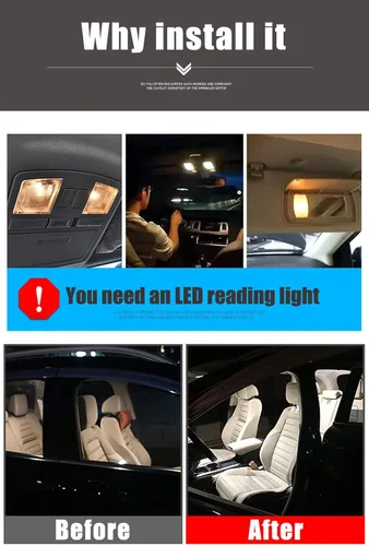 Vista 5 de 4 bombillas LED para coche, luces de lectura de cúpula interior, para Nissan Sentra Sylphy B17 2012 2013 2014 2015 2016, accesorios