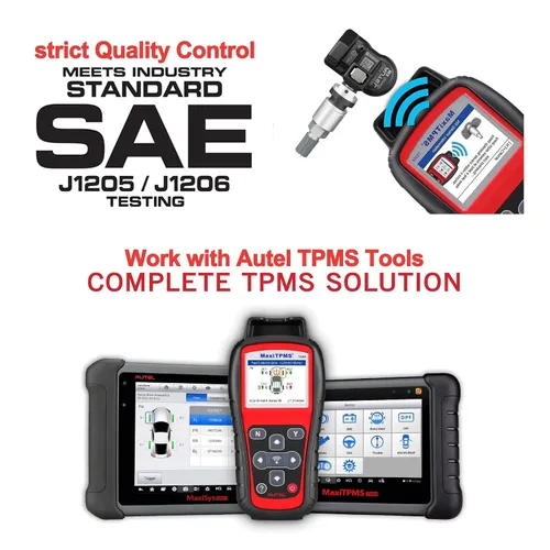Vista 7 de Autel TPMS Sensores Juego de 4, Sensor Mx Programable para Presión de Neumáticos, 315MHz + 433MHz Press-in Nivel OE (Válvulas Metálicas) Programado