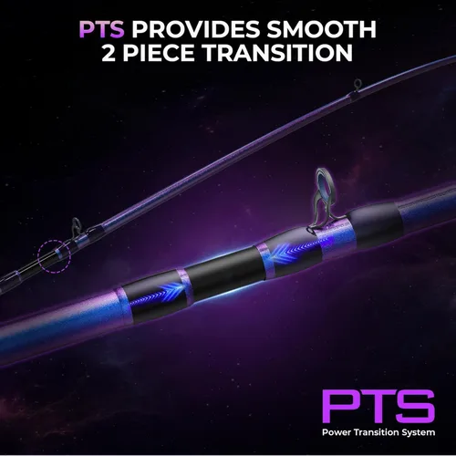 Vista 5 de KastKing Royale Legend Pro Technique Bass Fishing Rods, KastFlex IM7 Graphite Blanks, 2-Piece Rod with Extra Tip, SlipLock Technology Handles, PTS