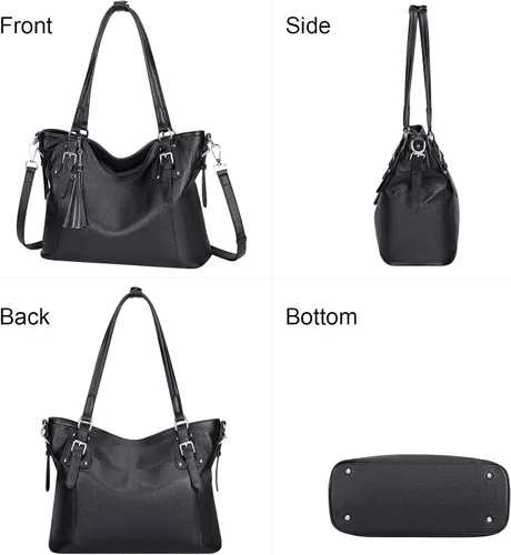 Vista 4 de Over Earth Bolsos de hombro para mujer, bolso cruzado de cuero suave