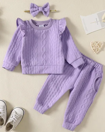 Vista 3 de Conjunto de ropa de bebé para niña, tops y pantalones, ropa para niñas pequeñas, sudaderas para bebés